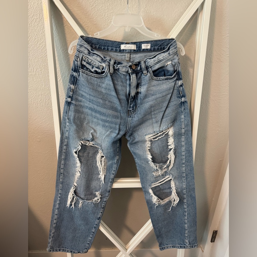 Distressed Blue Jeans
